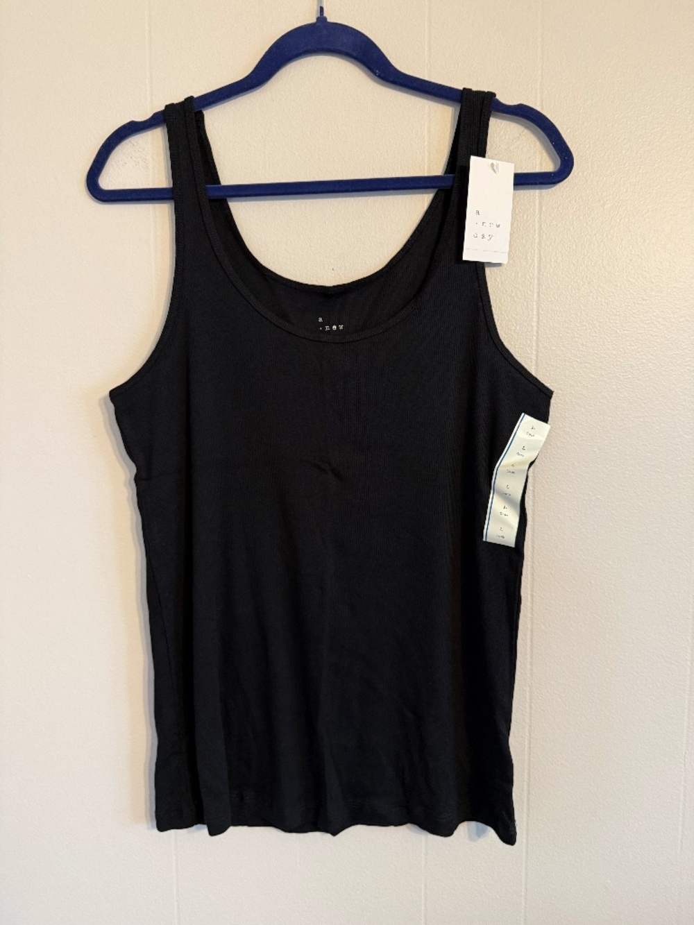 NWT, A New Day Brand Women's Black Tank Top w/Light Ribbing, Size L